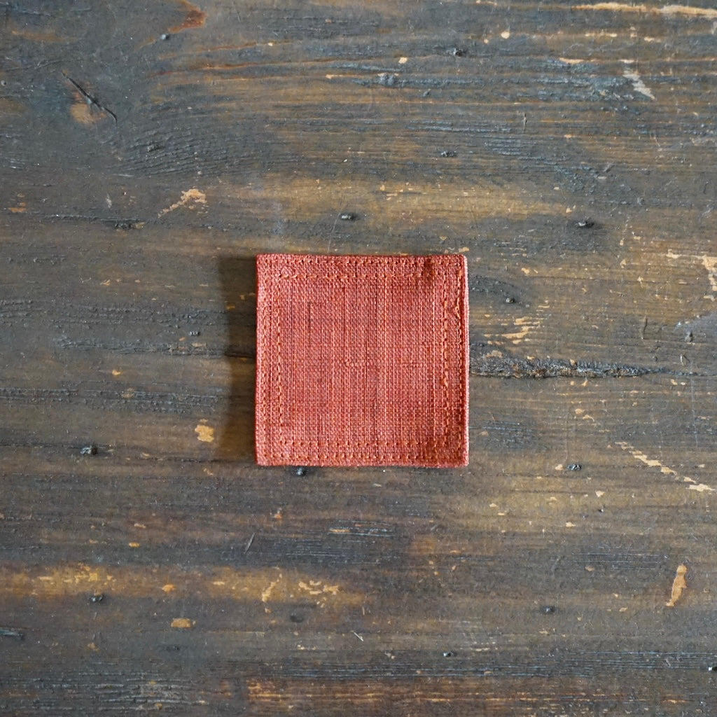 Mini Linen Coaster Rusty Orange