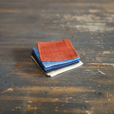 Mini Linen Coaster Rusty Orange