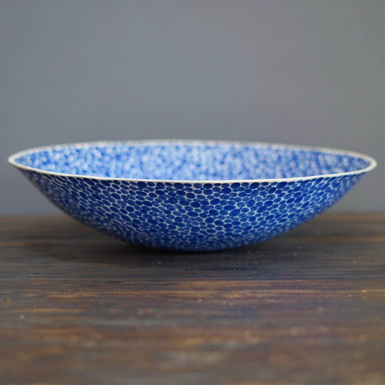 16" Blue Dots Extra Large Serving Bowl #LK821