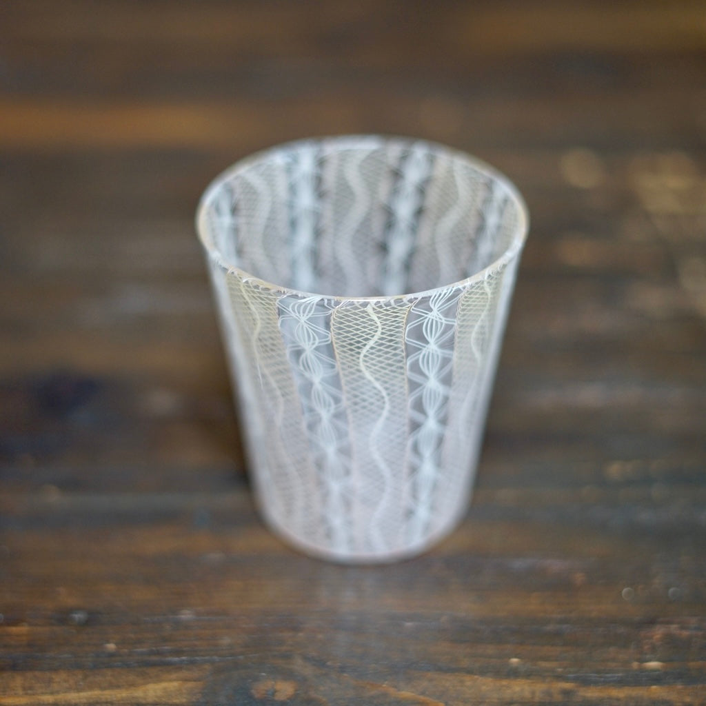 Pale Pink / Orange Race Glass Tumbler #U21J