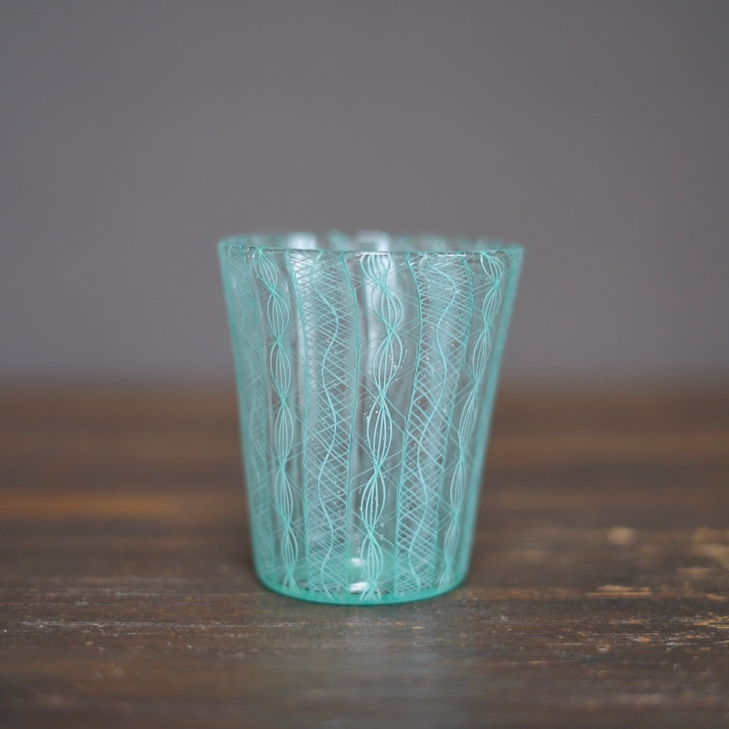 Pale Blue Green Race Glass Tumbler #U21i