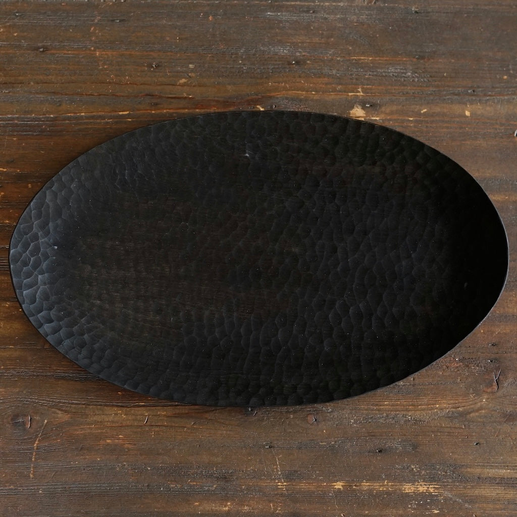 Large Black Oval Plate #YO3