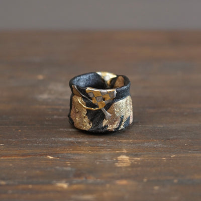 Gilded Coal GUINOMI Sake Cup #HT528