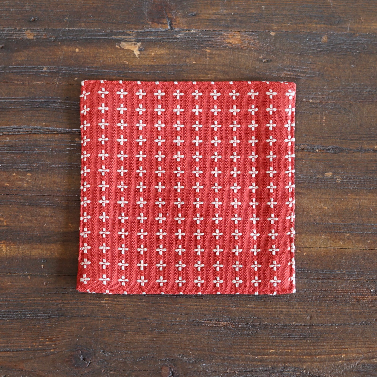 JUJISASHIKO Aka Red Cotton Coaster