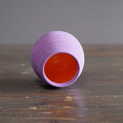 Lavender / Orange Small Dino Vase #JT442A