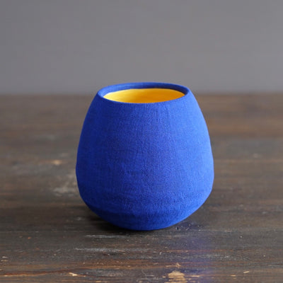 Blue / Yellow Small Dino Vase #JT442B