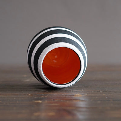 Striped / Orange Small Dino Vase #JT442F