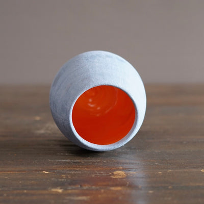Robin's Egg / Orange Small Dino Vase #JT442i
