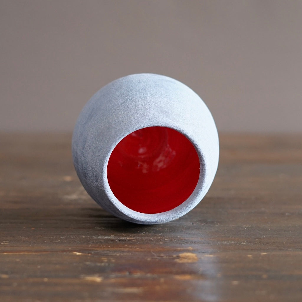 Robin's Egg / Red Small Dino Vase #JT442J