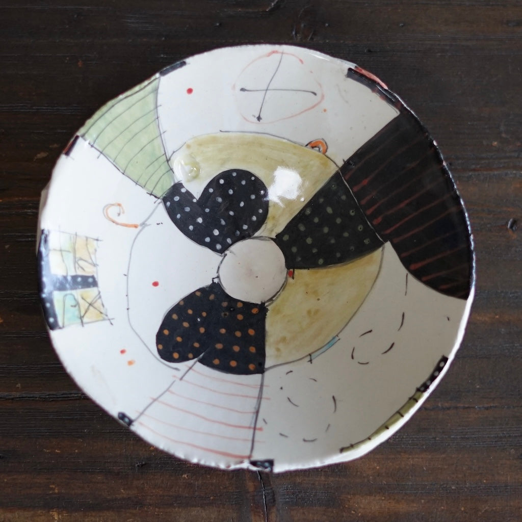 "Schematics" Shallow Bowl #BC79