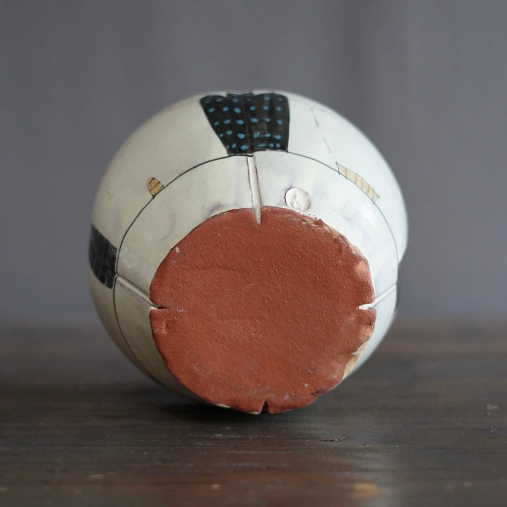 "Schematics" Globe Form Vase #BC82