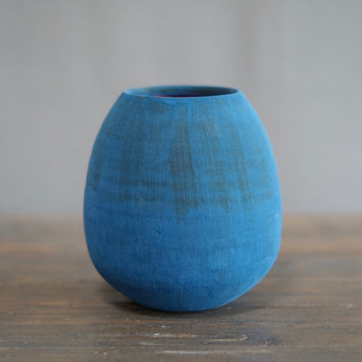 Teal Blue / Red Dino Vase #JT408B