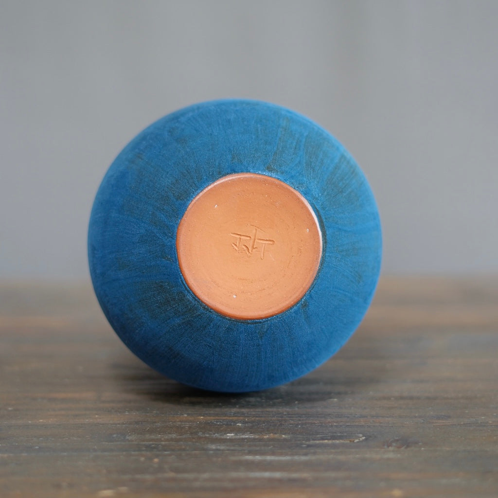 Teal Blue / Red Dino Vase #JT408B