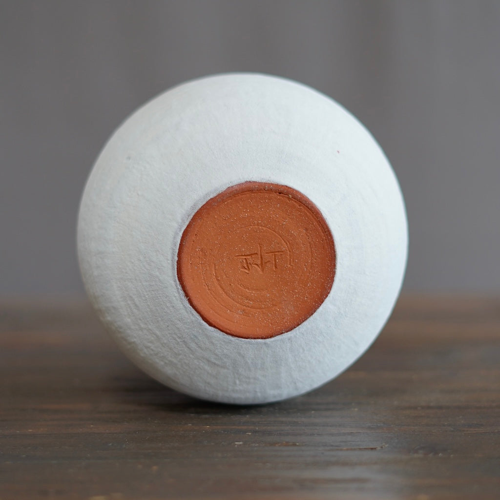 White / Red Dino Vase #JT408D