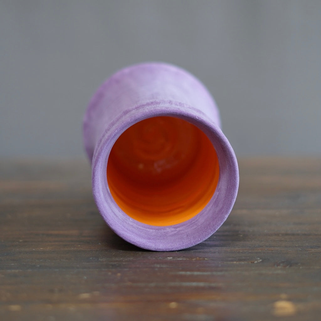 Lavender / Orange Column Vase #JT410B