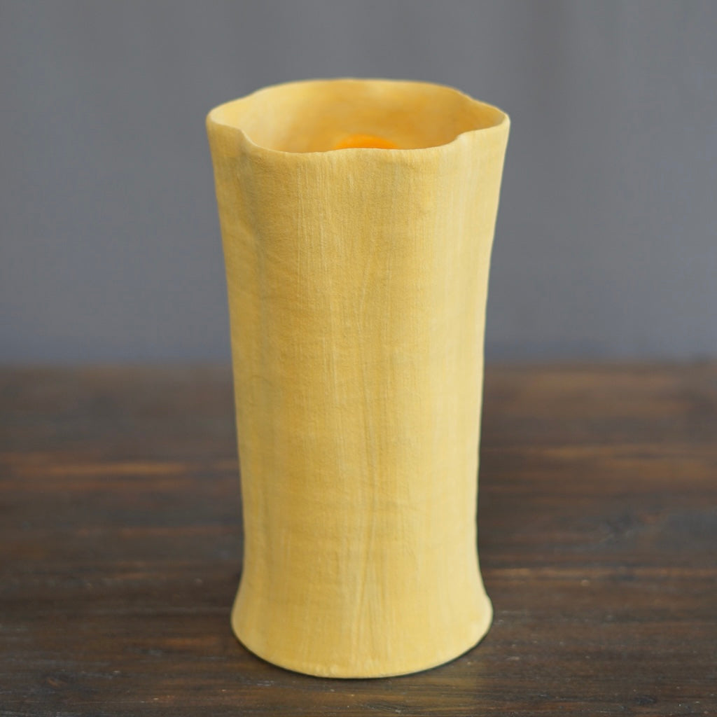 Yellow / Orange Fluted Vase #JT412