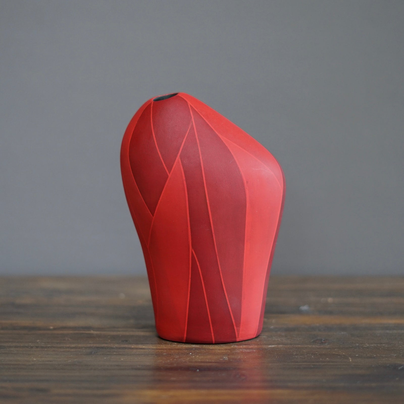 Small Red Flower Vase #AY5