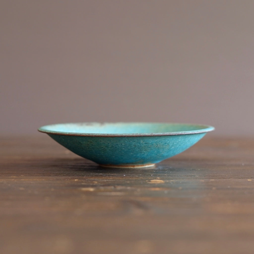 Turquoise Small Shallow Bowl #MS006i