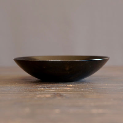 Black Japanese Zelkova Shallow Lacquer Bowl #G4712BKA