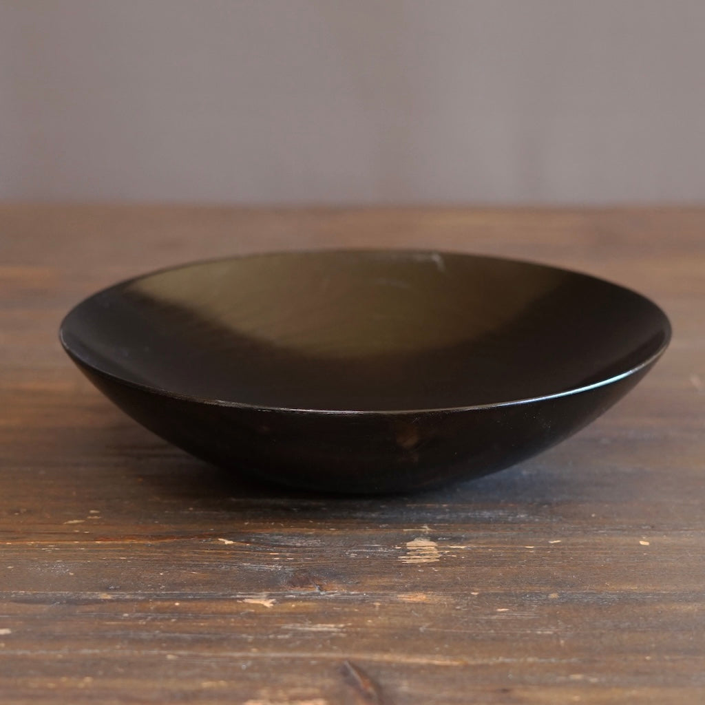 Black Japanese Zelkova Shallow Lacquer Bowl #G4712BKA