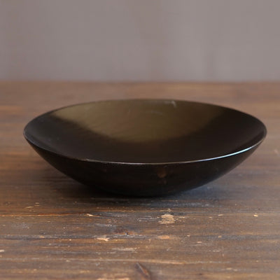 Black Japanese Zelkova Shallow Lacquer Bowl #G4712BKA