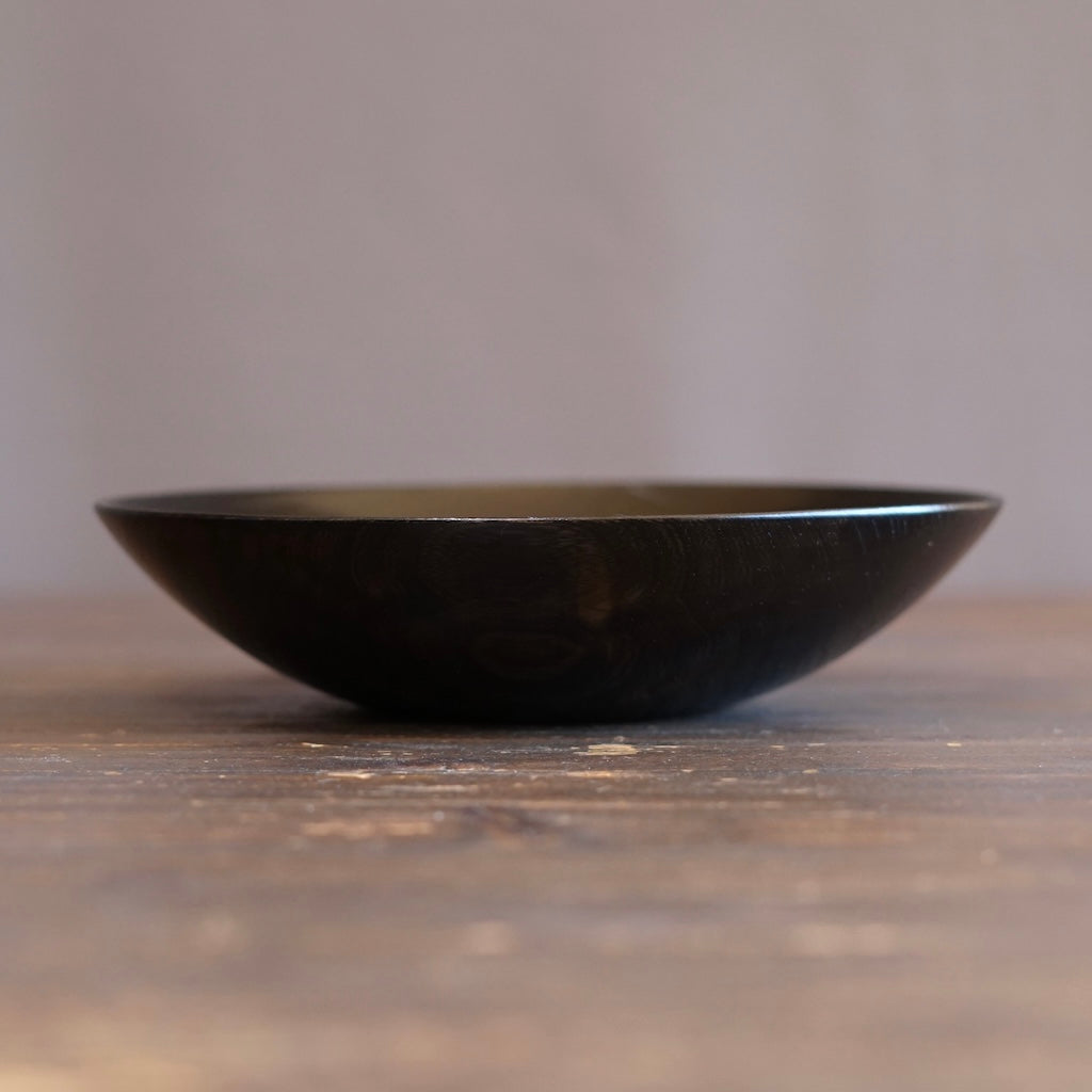 Black Japanese Zelkova Lacquer Shallow Bowl #G4712BKC