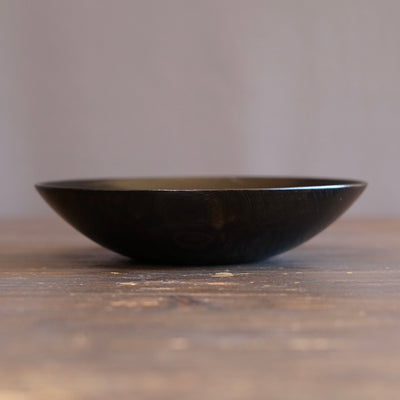 Black Japanese Zelkova Lacquer Shallow Bowl #G4712BKC