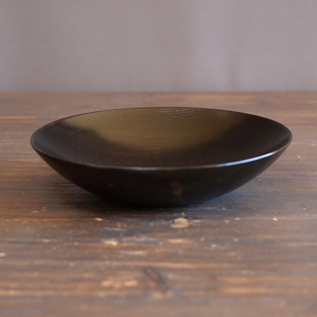 Black Japanese Zelkova Lacquer Shallow Bowl #G4712BKD