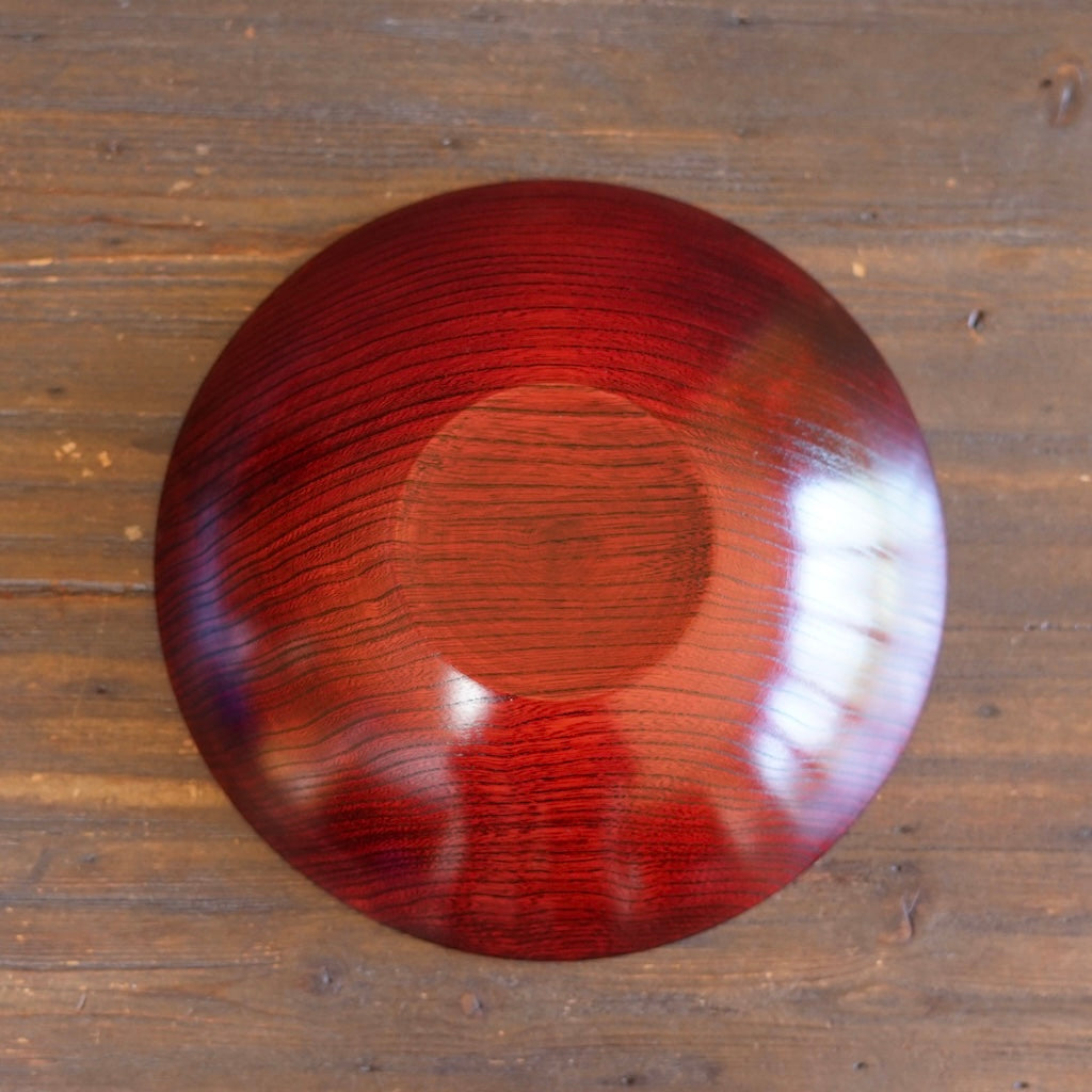 Red Japanese Zelkova Lacquer Shallow Bowl #G4711C
