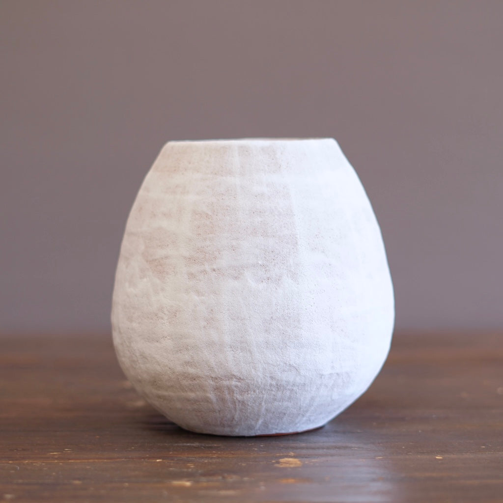 White / Orange Dino Vase #JT437A