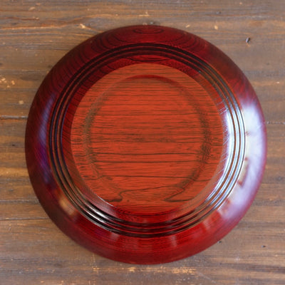 Red Japanese Zelkova Lacquer Serving Bowl #474A