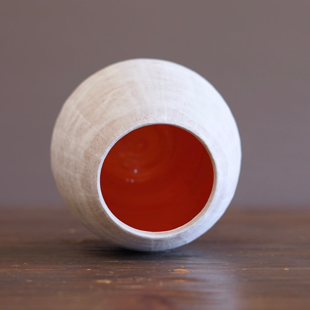 White / Orange Dino Vase #JT437A