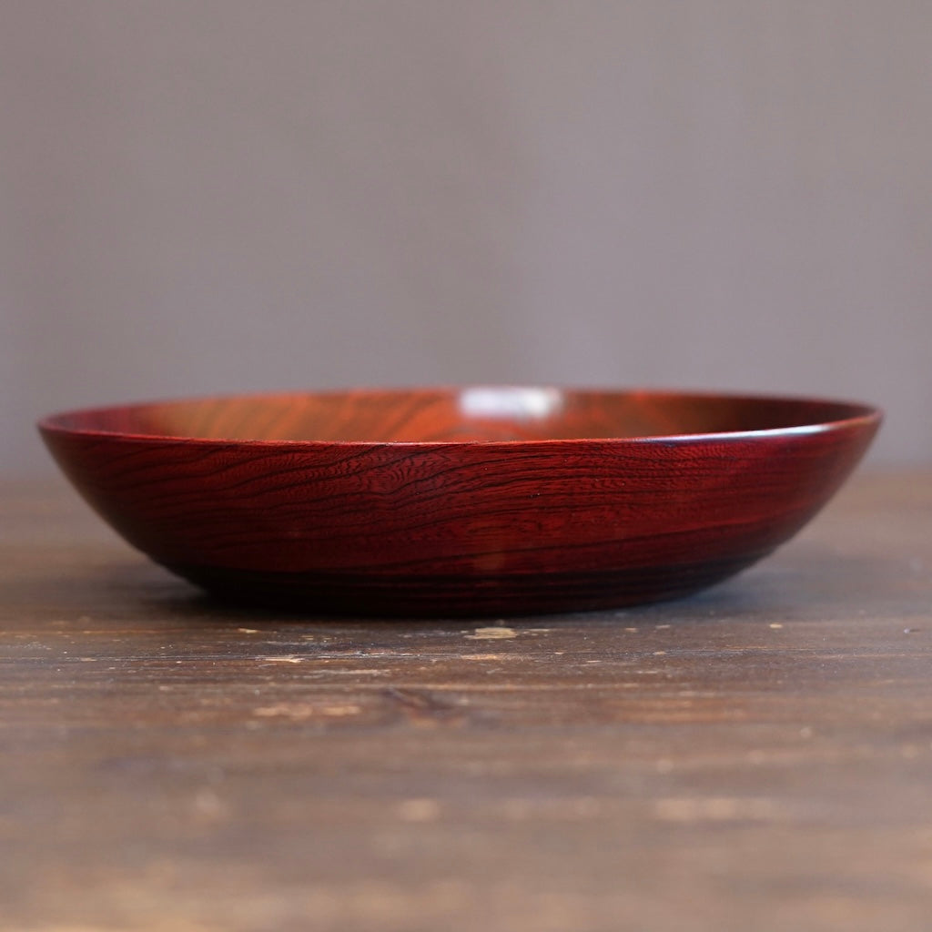 Red Japanese Zelkova Lacquer Serving Bowl #474B