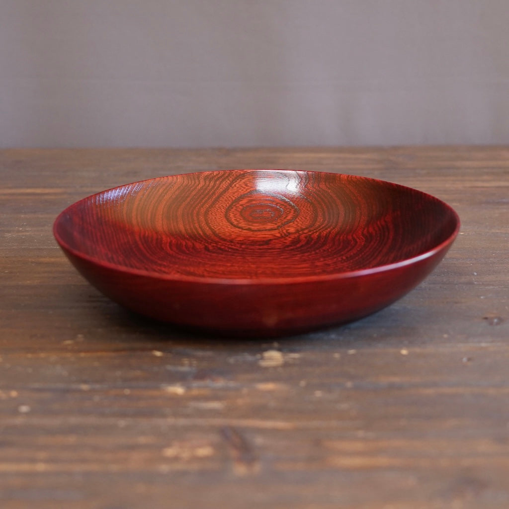 Red Japanese Zelkova Lacquer Serving Bowl #474B