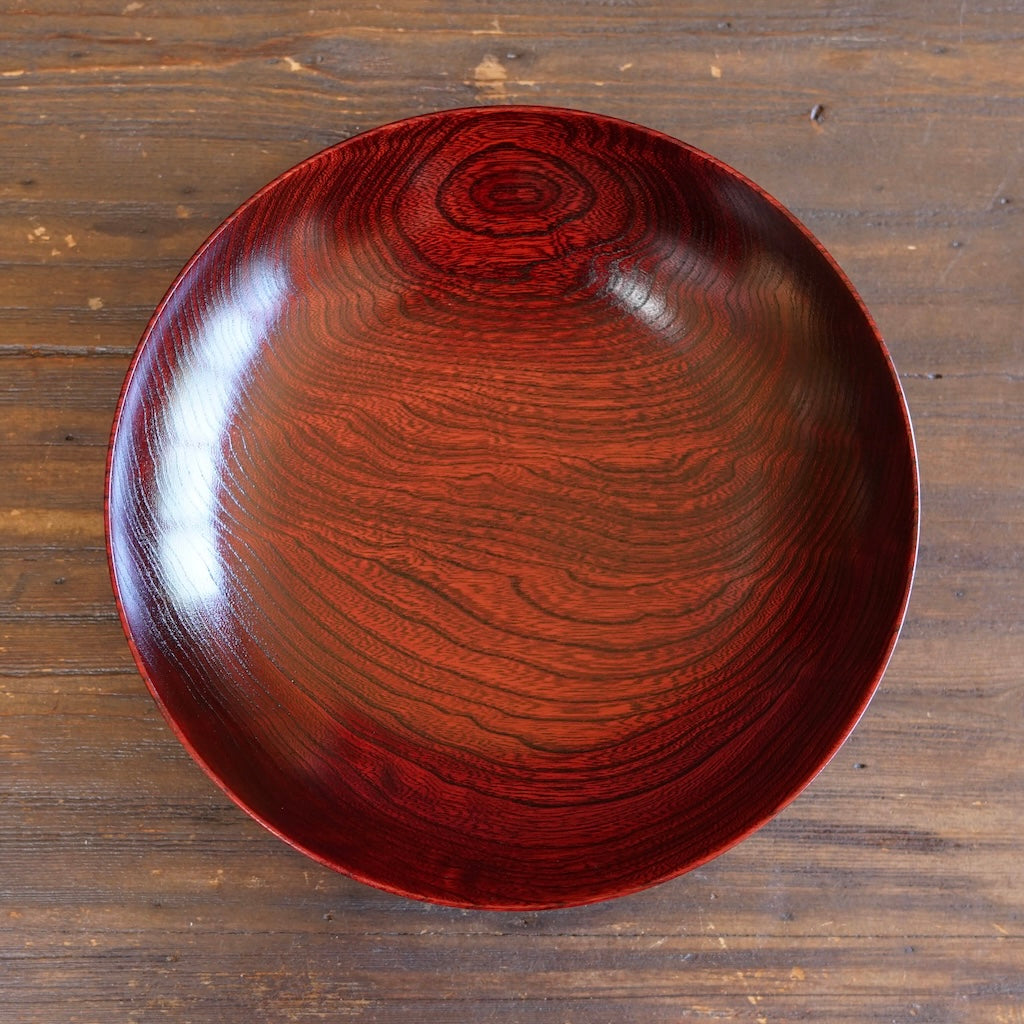 Red Japanese Zelkova Lacquer Serving Bowl #474B