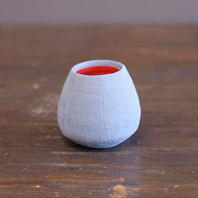 Silver Grey / Red mini Dino Vase #JT438A