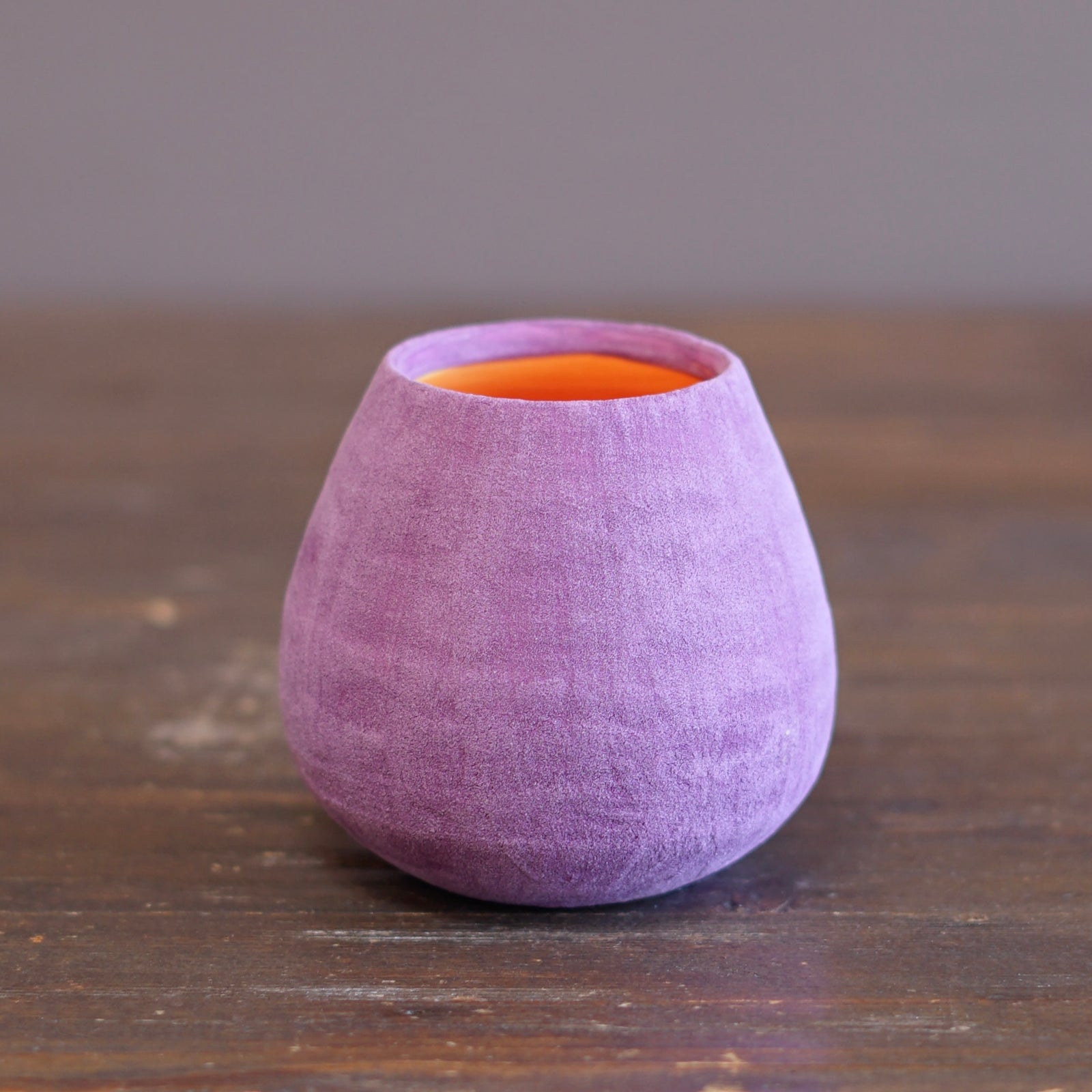 Lavender / Orange mini Dino Vase #JT438B