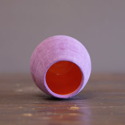 Lavender / Orange mini Dino Vase #JT438B