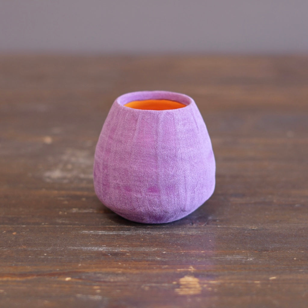 Lavender / Orange mini Dino Vase #JT438C