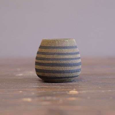 Brown Stripes / Orange mini Dino Vase #JT438G