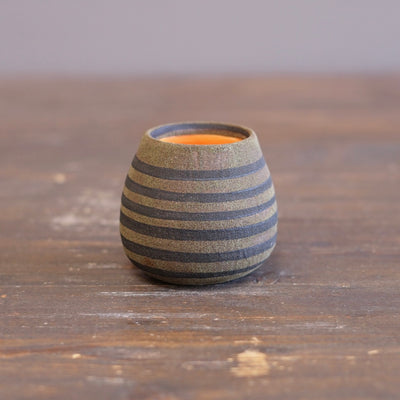 Brown Stripes / Orange mini Dino Vase #JT438G