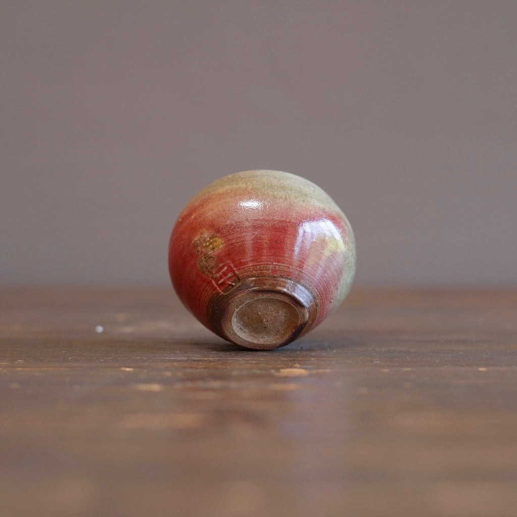 Wood Fired Red Flower Vase #SY927