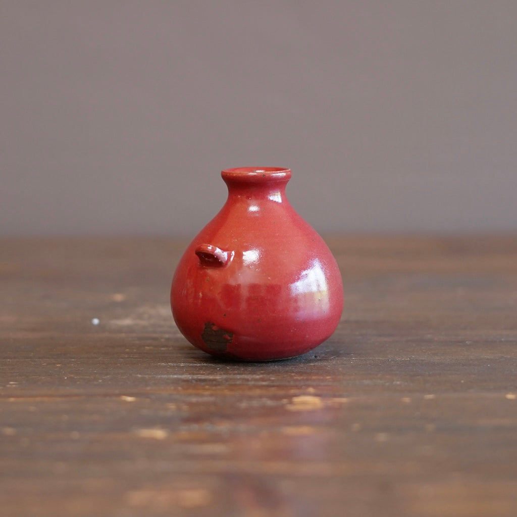 Wood Fired Red Hanging Flower Vase #SY932