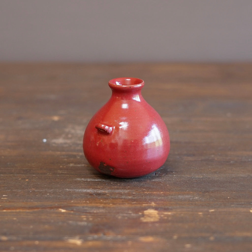 Wood Fired Red Hanging Flower Vase #SY932