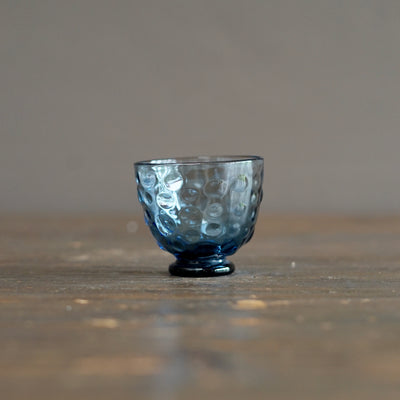 NOTO Blue Dotted Glass GUINOMI Sake Cup