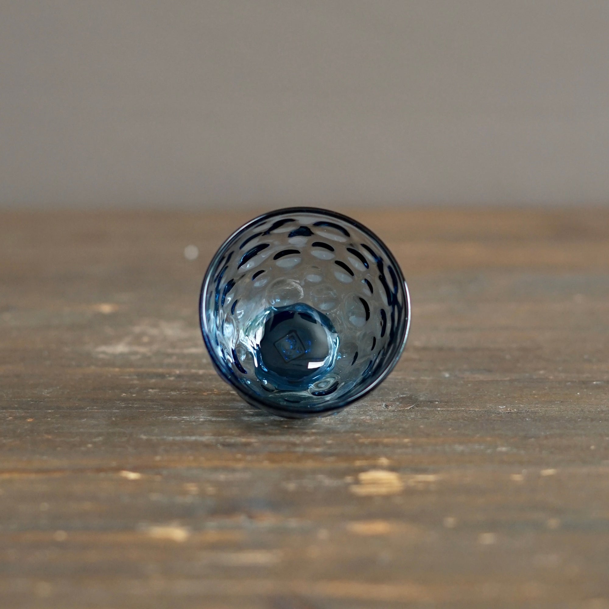 NOTO Blue Dotted Glass GUINOMI Sake Cup
