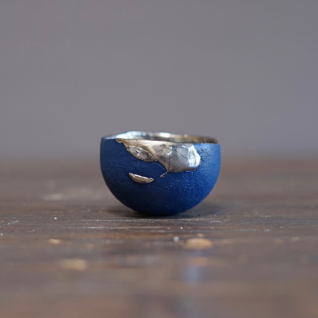 'Shining Ocean' GUINOMI Sake Cup #HT512