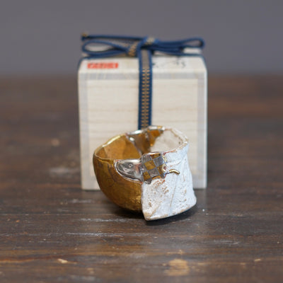 Half and Half Gilded Cloud GUINOMI Sake Cup #HT518
