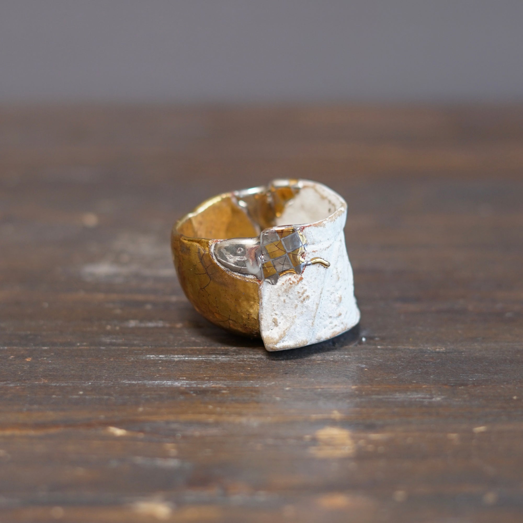 Half and Half Gilded Cloud GUINOMI Sake Cup #HT518