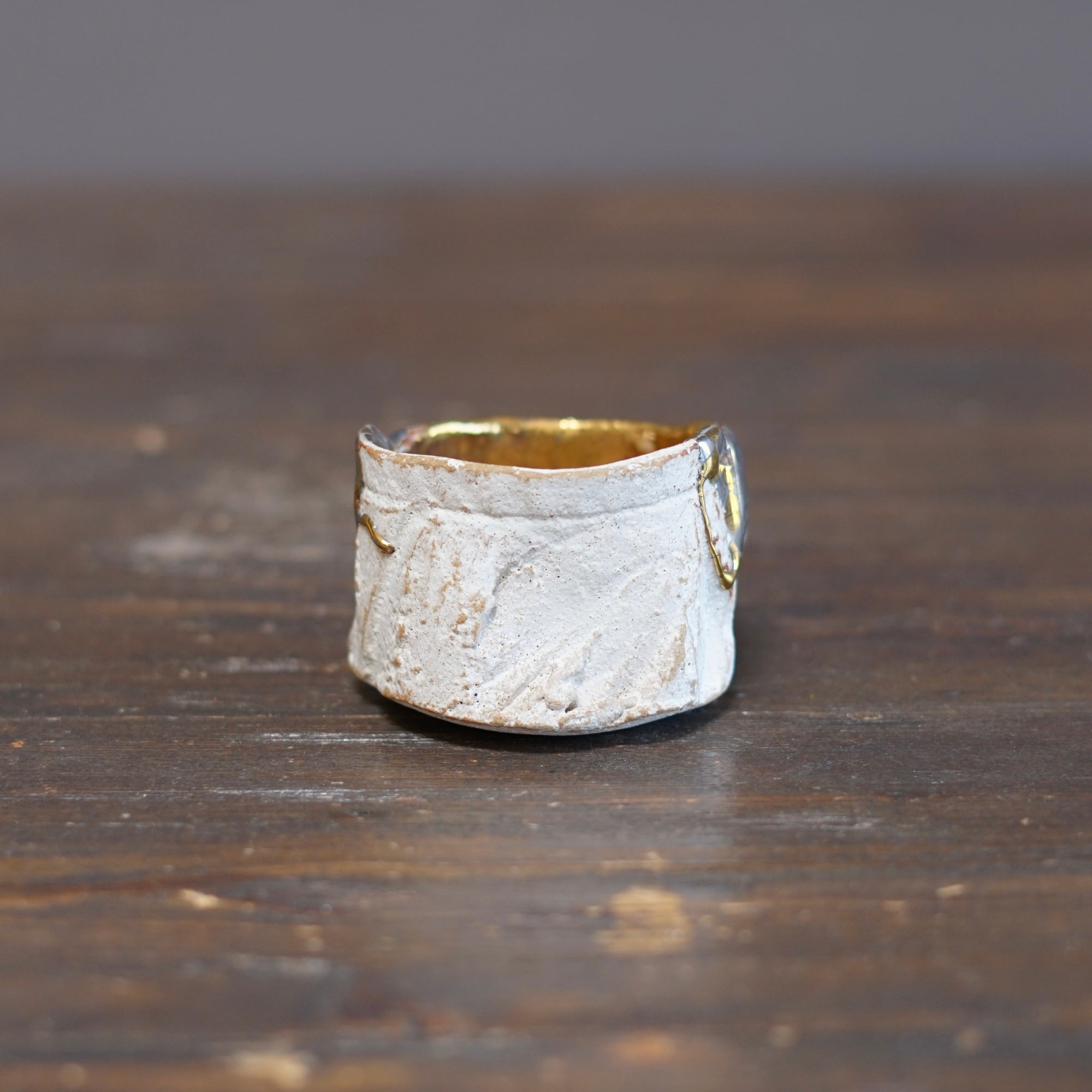 Half and Half Gilded Cloud GUINOMI Sake Cup #HT518